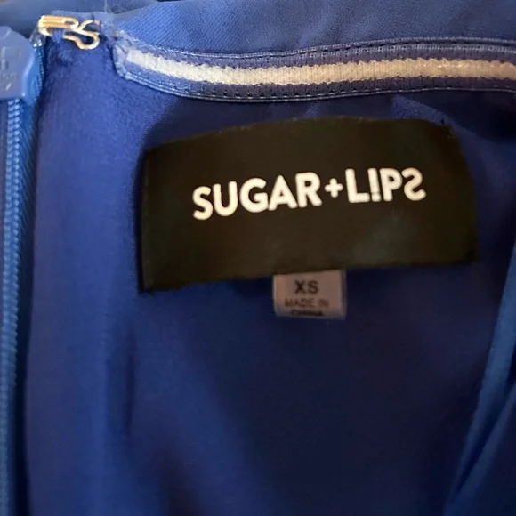 Sugar Lips Blue Elvie Strapless Jumpsuit Size XS - Picture 7 of 8